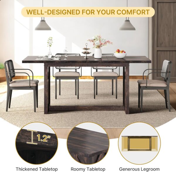 YITAHOME 70.8" Large Farmhouse Dining Table for 6 to 8 Peopl...