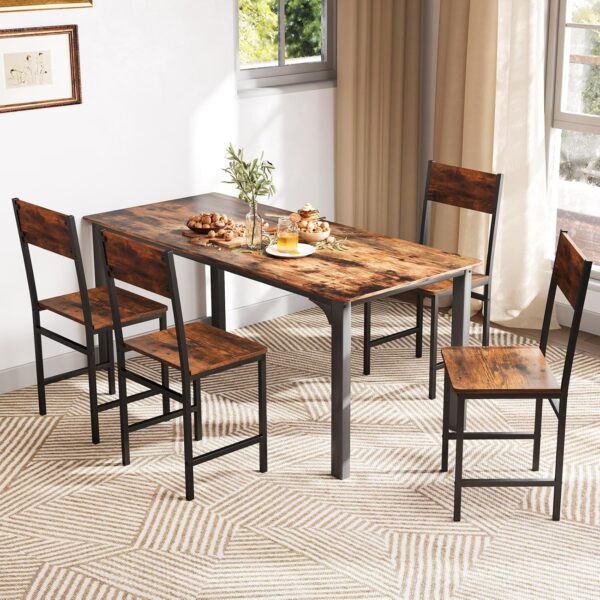Giantex Dining Chairs Set of 4, Industrial Kitchen Chairs wi...