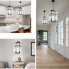 IKK Black Crystal Pendant Light for Kitchen Island, Luxury W...