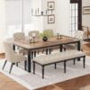 GarveeHome Industrial Dining Table for 6-8 People, 78.7 Inch...