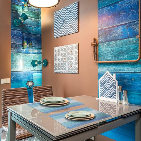 HeloHo Placemats Set of 4,Vinyl Table Place Mats Stain Resis...