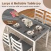 COSTWAY Dining Table Set for 4, Wood Kitchen Table Chairs Se...