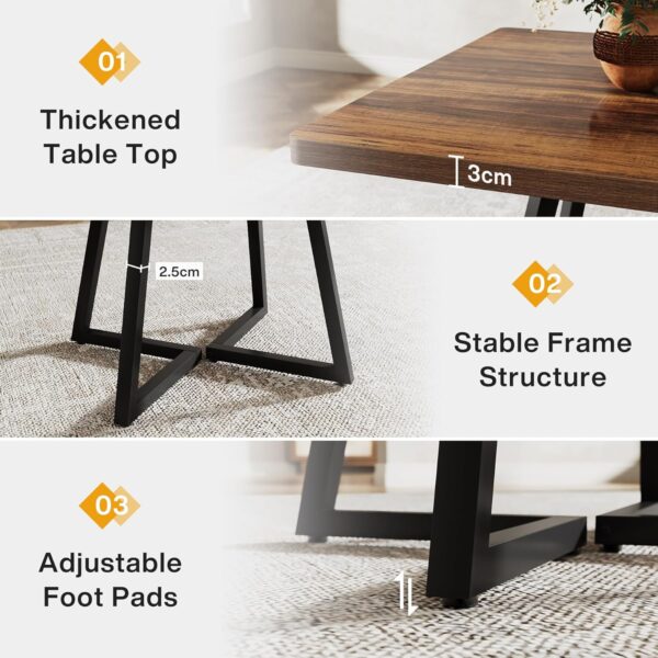 Tribesigns Square Dining Table for 2, 31.5" Industrial Dinne...