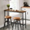 VASAGLE Bar Table, Narrow Long Kitchen Dining Table, Sturdy ...