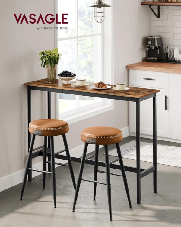 VASAGLE Bar Table, Narrow Long Kitchen Dining Table, Sturdy ...