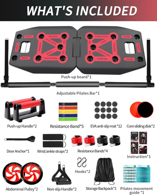 Home Gym Exercise Equipment - Portable Workout System 17 Fit...