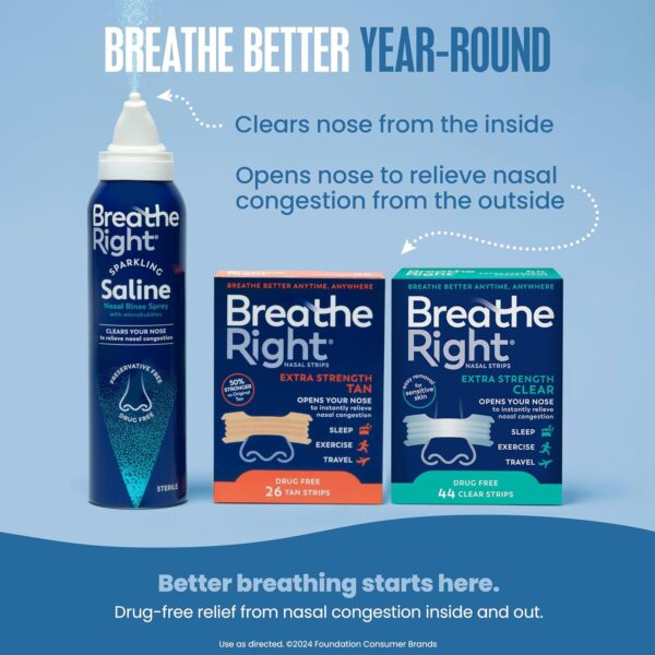Breathe Right Sparkling Saline Nasal Rinse Spray – Effervesc...