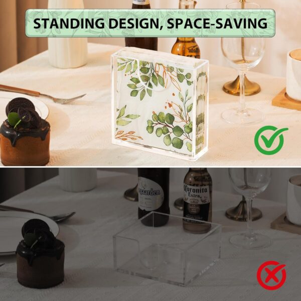 Clear Acrylic Napkin Holder for Table, Elegant Non-Slip Gues...