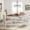 Tribesigns Farmhouse Dining Table for 6 People, 70.8-Inch Re...