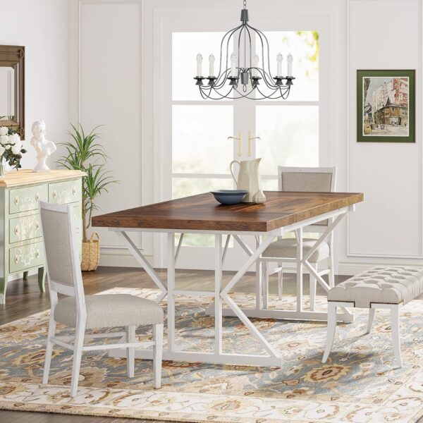 Tribesigns Farmhouse Dining Table for 6 People, 70.8-Inch Re...