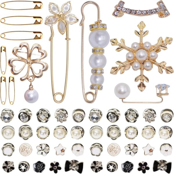 52pcs Brooch Pins Charms For Socks Bulk Fashion Decorative S...