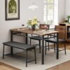 IRONCK Dining Table Set for 4, Kitchen Table with Upholstere...