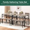Shintenchi Kitchen Table Chairs Set of 4, Dining Table Set f...