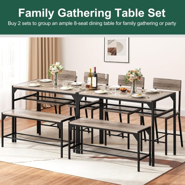 Shintenchi Kitchen Table Chairs Set of 4, Dining Table Set f...