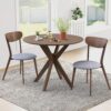 Tangkula Mid-Century Modern Round Dining Table Set for 2, Wo...