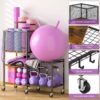 5 Tier Dumbbell Rack, Yoga Mat Storage Holder, Home Gym Stor...