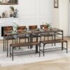 Giantex Dining Table Set for 4, Kitchen Table with Chairs & ...