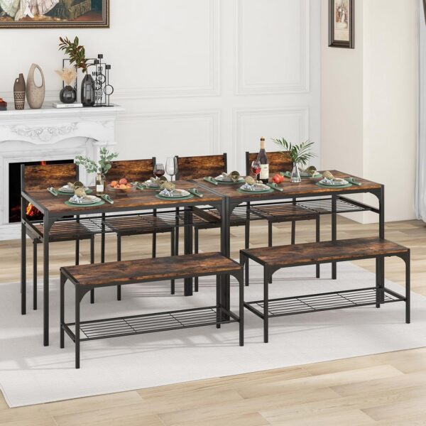 Giantex Dining Table Set for 4, Kitchen Table with Chairs & ...