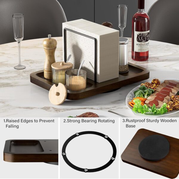 Napkin Holder for Table, Rotating Metal Napkin Dispenser wit...