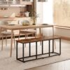 HOOBRO Dining Bench, 47.2 Inch Dining Table Bench, Industria...