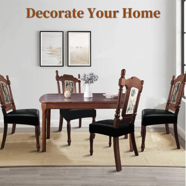 Waterproof Dining Chair Seat Covers Leather Kitchen Seat Cov...