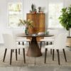 COLAMY Upholstered Dining Chairs Set of 4, Modern Fabric Din...