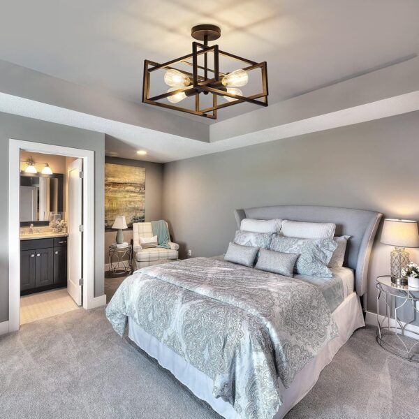 ZGLAOJT 4-Lights Close to Ceiling Light，Black Light Fixture ...