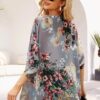 Women's Floral Print Puff Sleeve Kimono Cardigan Loose Cover...