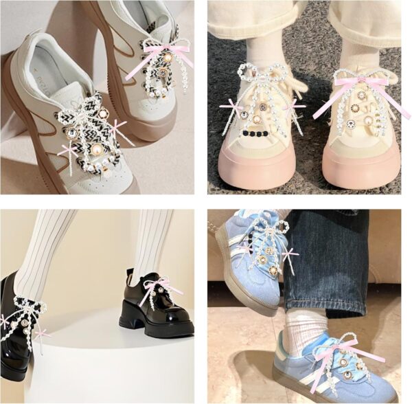 28Pcs Shoe Charms for Sneakers Bow Shoe Lace Charms Junk Soc...