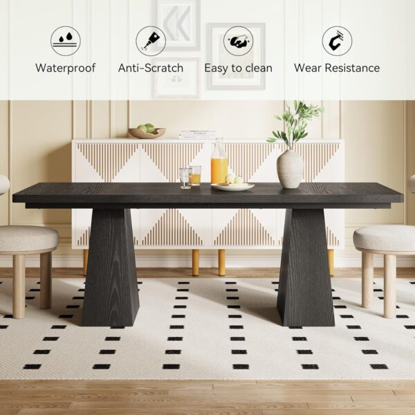 LITTLE TREE Dining Table for 6 People, Wooden Table, Rectang...