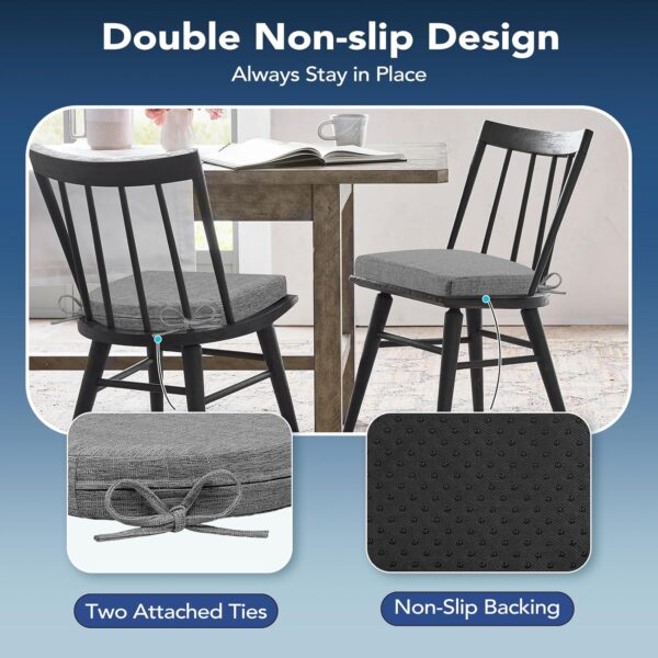 Chair Cushions for Dining Chairs, Non Slip Chair Pads with T...