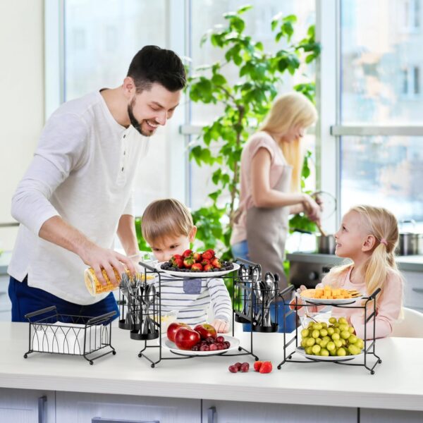 Sorbus® Buffet Caddy — 7-Piece Stackable Set Includes Plate,...