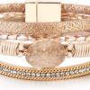 FANCY SHINY Leather Wrap Bracelet Boho Cuff Bangle Bracelets...