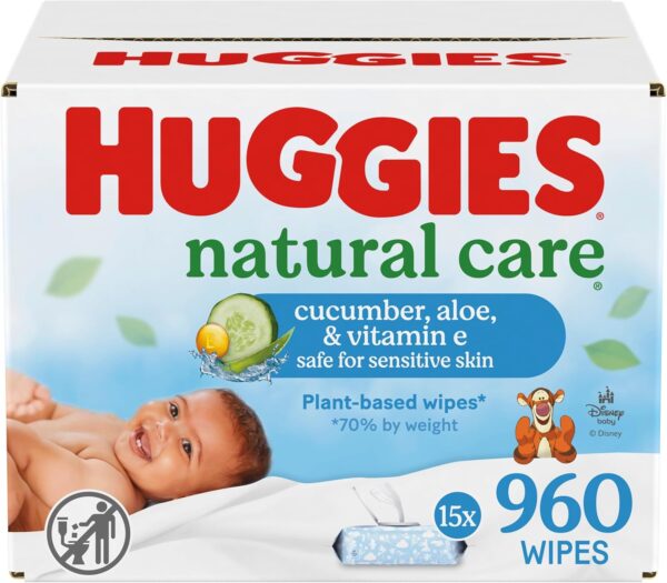 Huggies Natural Care Cucumber, Aloe and Vitamin E Baby Wipes...