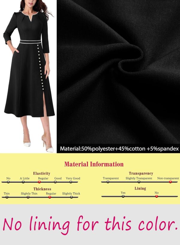 VFSHOW Womens Pleated Notch Neck Front Slit Buttons Pockets ...