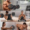 FEIERDUN Adjustable Dumbbells, 20/30/40/45/70/90lbs Free Wei...