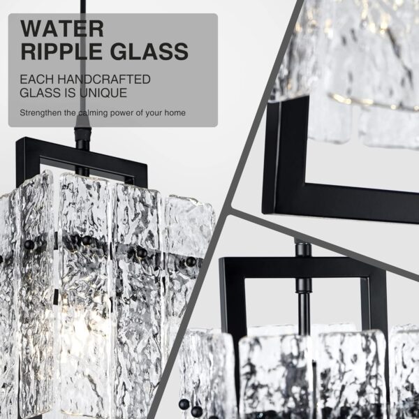 IKK Black Crystal Pendant Light for Kitchen Island, Luxury W...