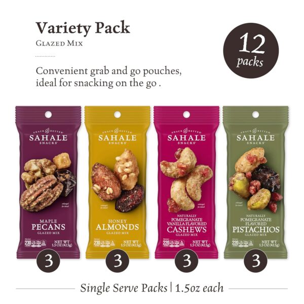 Sahale Snacks Glazed Mix Nut Blend Variety Pack, 1.5 Oz Grab...