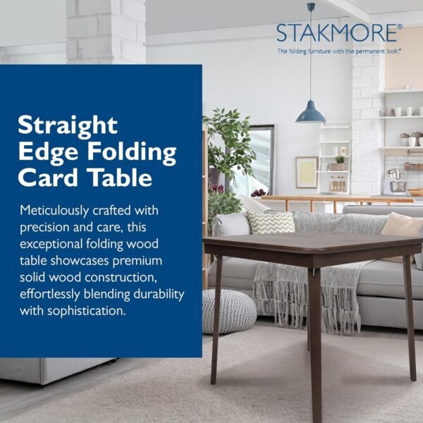 MECO Stakmore Classic Straight Edge Wood Folding Card Table,...