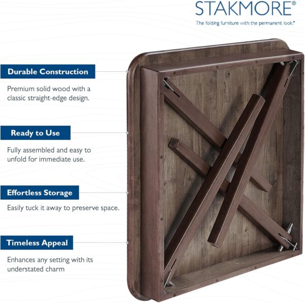 MECO Stakmore Classic Straight Edge Wood Folding Card Table,...