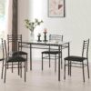 VECELO Kitchen Dining Table and Chairs Set for 4, Padded Sea...