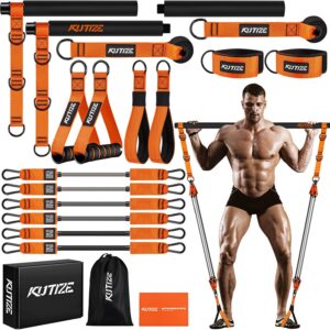 Pilates Bar Kit with Resistance Bands, Heavy Duty Pilates Eq...