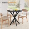 Unovivy 31.5" Black Small Round Dining Table for 2-4, Space ...