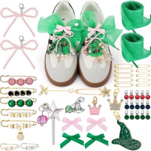 AIERSA Shoes Charms for Sneakers Socks, 47pcs Pearl Shoe Lac...