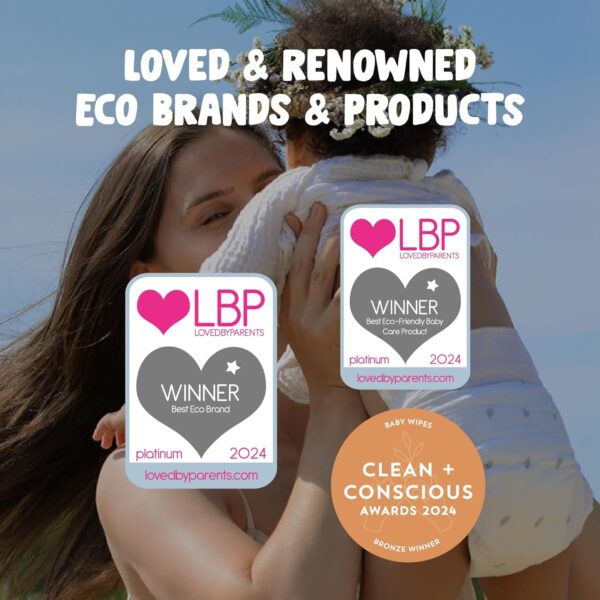 Naty Compostable XXL Baby Wipes - Unscented, 100% Plant-Base...