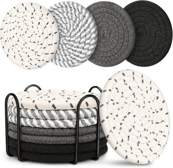Coasters for Drinks, Coasters Set of 4 - Color, 8 Pack Coast...
