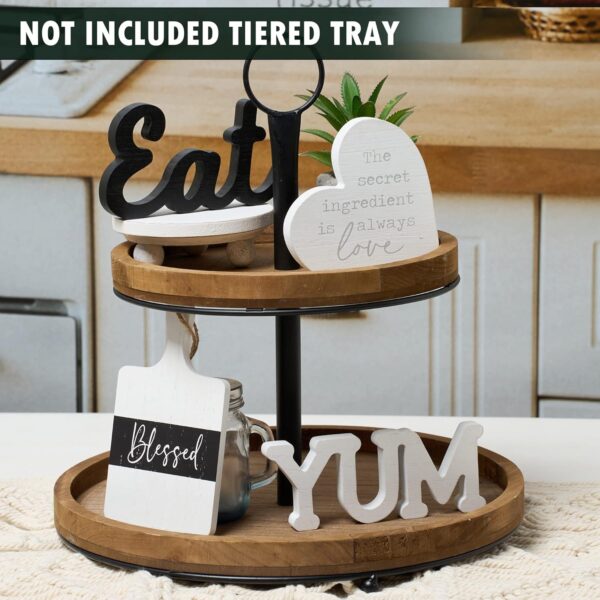 GENMOUS Farmhouse Kitchen Tiered Tray Decor Items Mini Set, ...