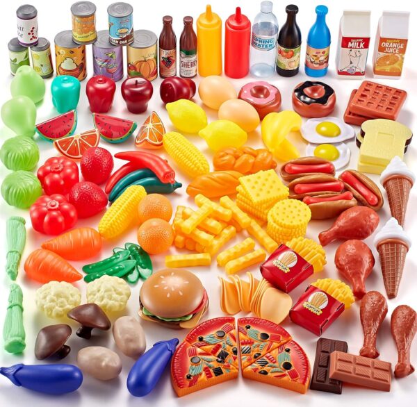 Play Food Sets,143Pcs Play Kitchen Accessories,Toy Food for ...