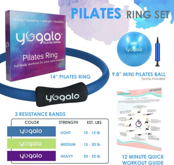 Pilates Ring and Ball Set with 3 Resistance Bands - Pilates ...