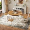 IRONCK Dining Table Set for 4, Round Kitchen Table and 4 Sto...